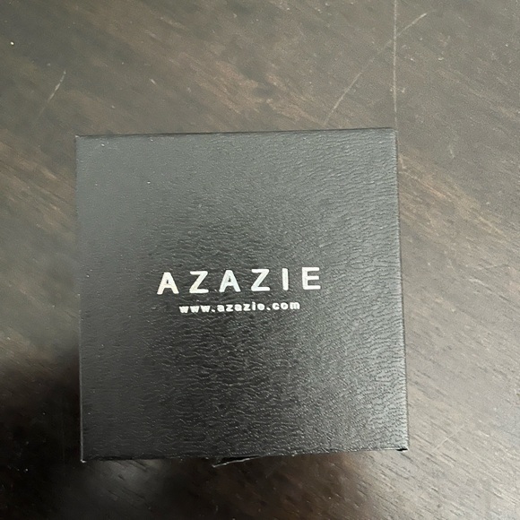 Azazie Silver and Blue Floral Earrings - Picture 3 of 3